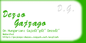 dezso gajzago business card